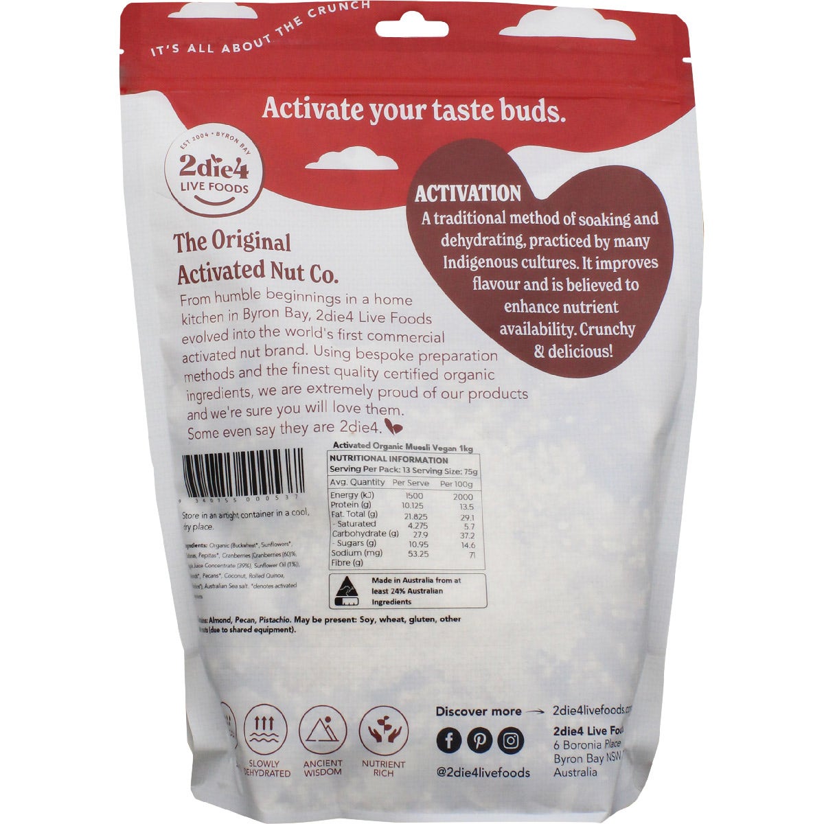 2Die4 Live Foods Organic Activated Vegan Muesli