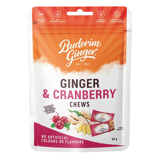 Buderim Ginger Ginger & Cranberry Chews