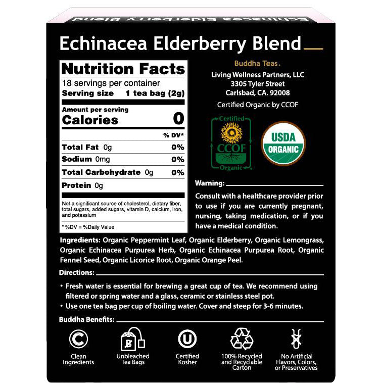 Buddha Teas Echinacea Elderberry Blend Tea