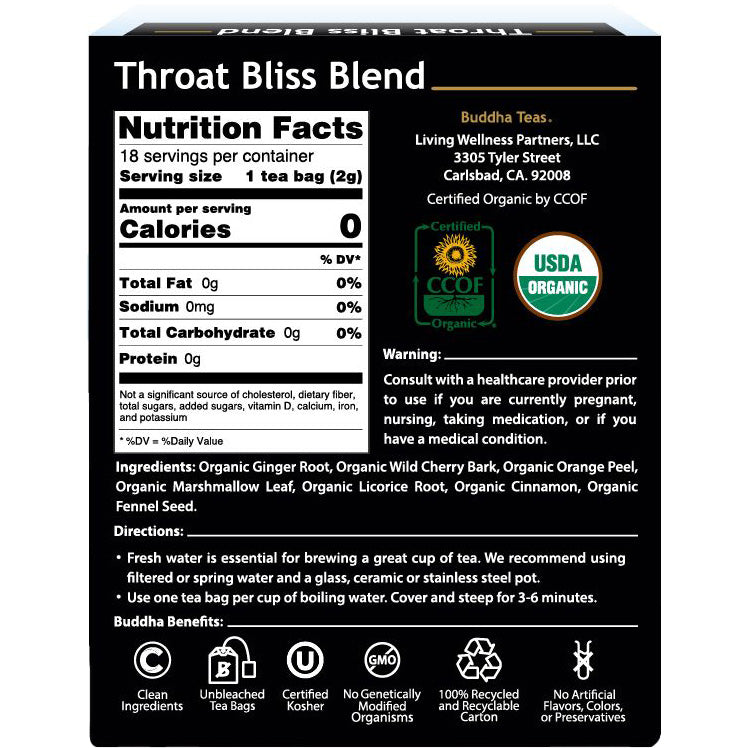 Buddha Teas Throat Bliss Blend Tea
