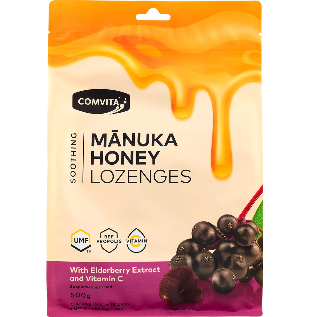 Comvita Manuka Honey Lozenges with Elderberry Extract and Vitamin C