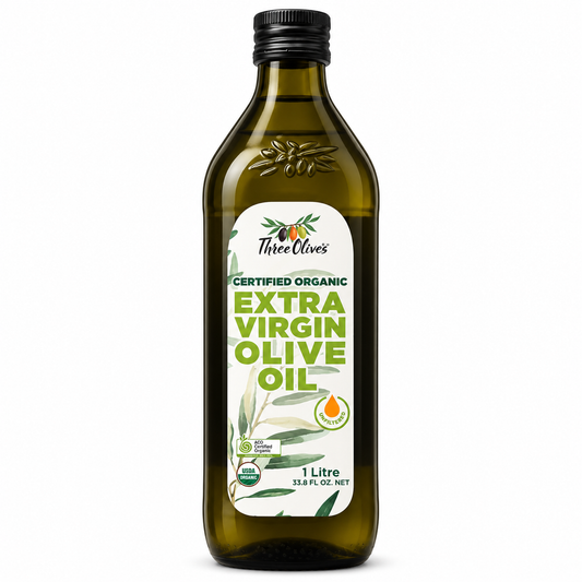 Three Olives Certified Organic Extra Virgin Olive Oil Unfiltered