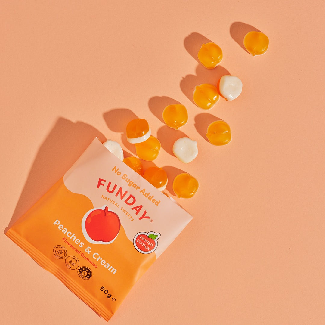 Funday Natural Sweets Peaches & Cream Flavoured Gummies