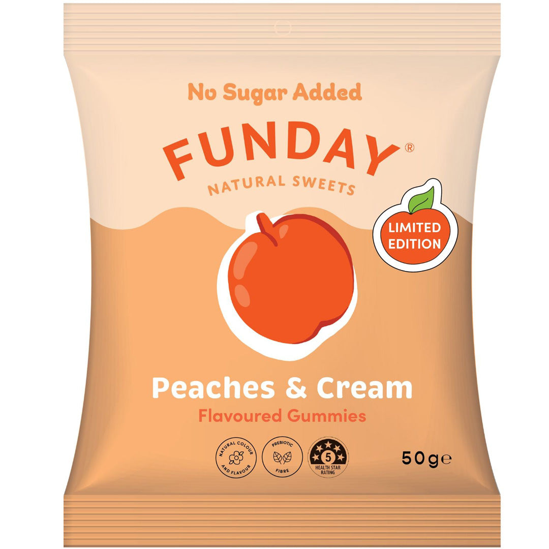 Funday Natural Sweets Peaches & Cream Flavoured Gummies
