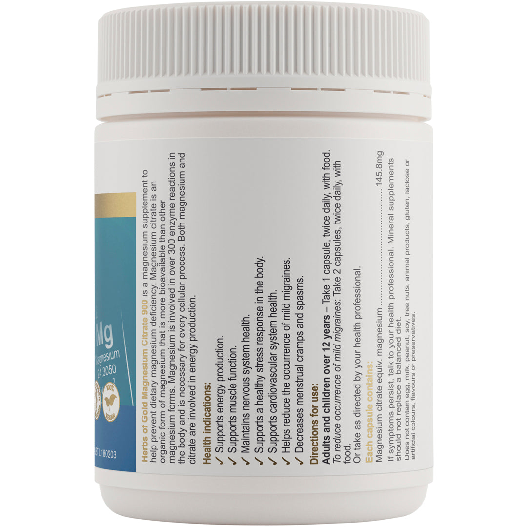 Herbs of Gold Magnesium Citrate 900