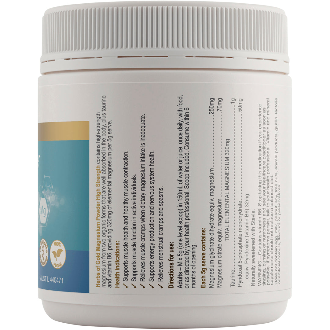 Herbs of Gold Magnesium Powder High Strength