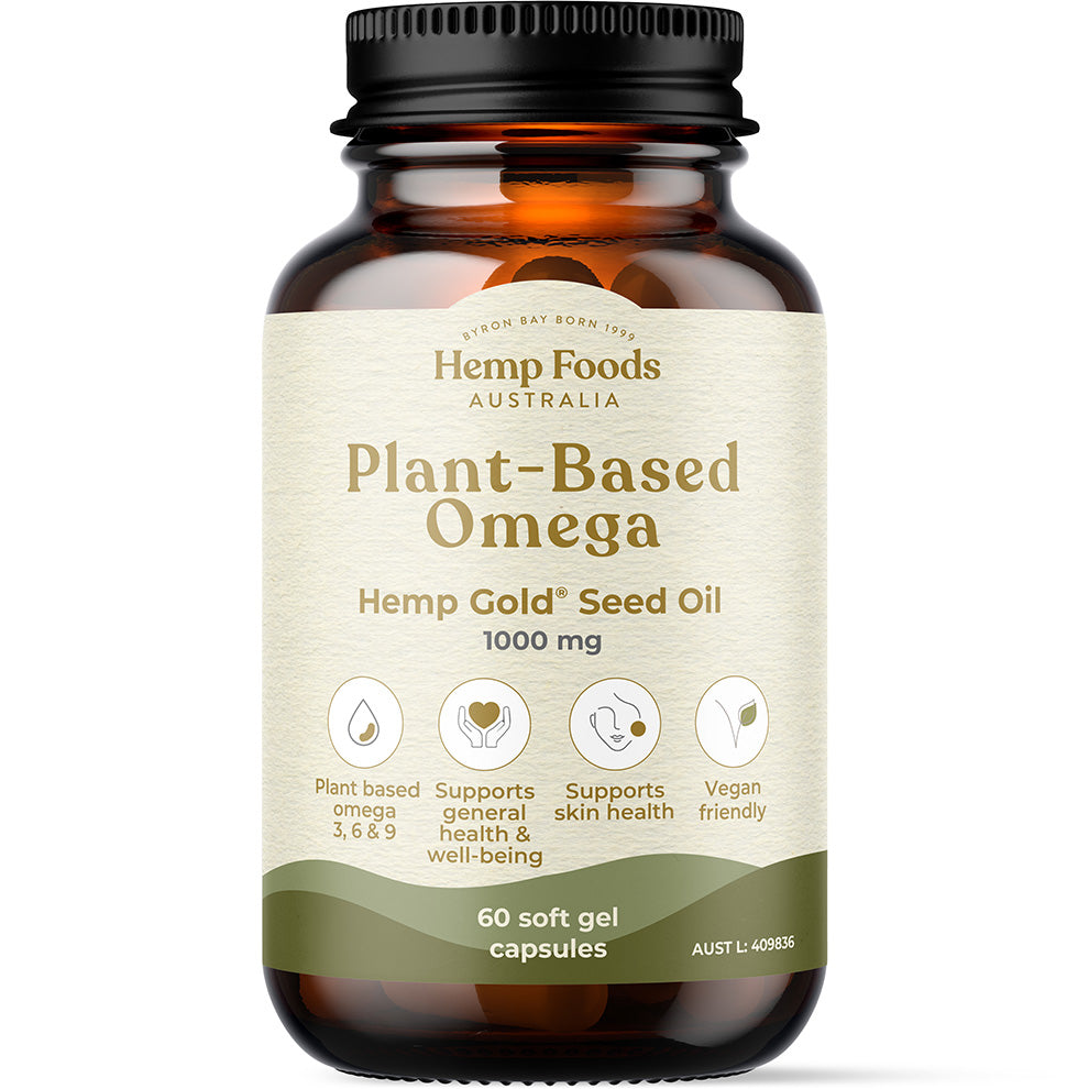 Hemp Foods Australia Plant-Based Omega Hemp Seed Oil Capsules