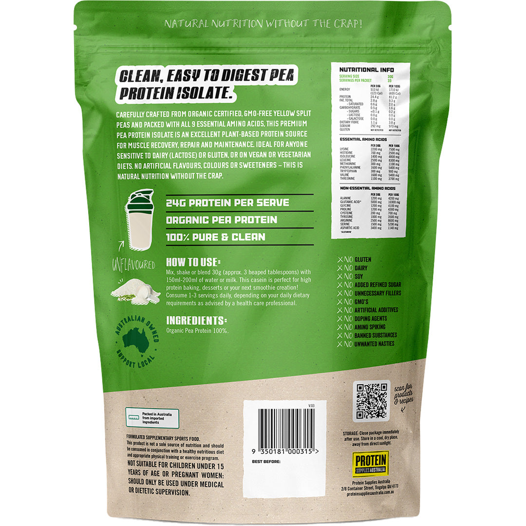 Protein Supplies Australia Organic Pea Protein Isolate