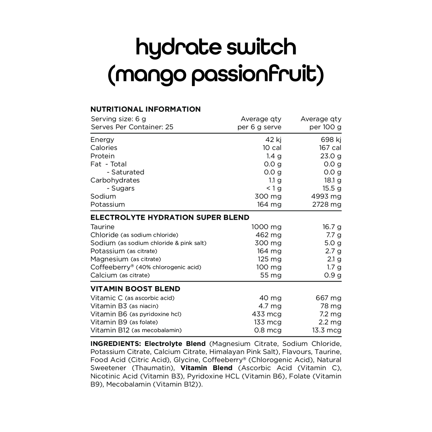 Switch Nutrition Hydrate
