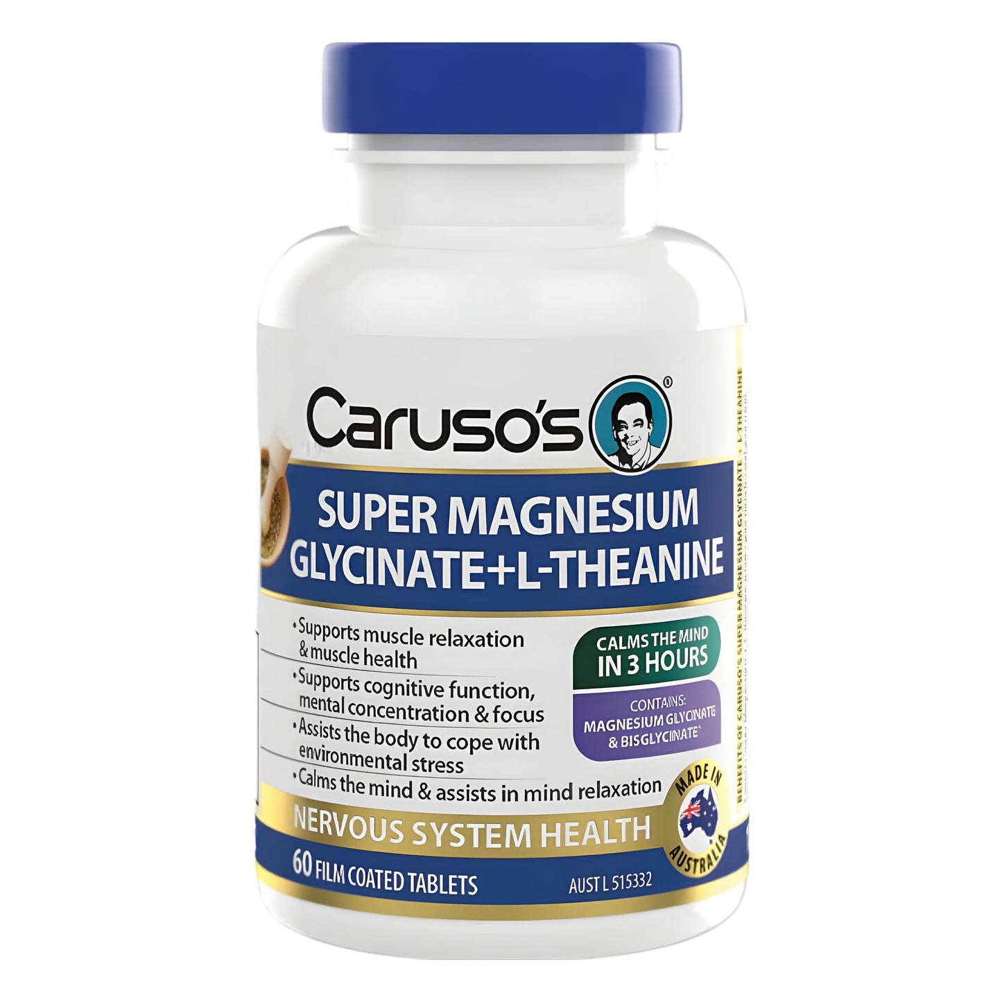 Carusos Super Magnesium Glycinate + L-Theanine