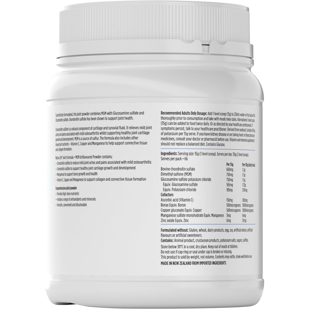 Nutra-Life Joint Formula + MSM Unflavoured Powder