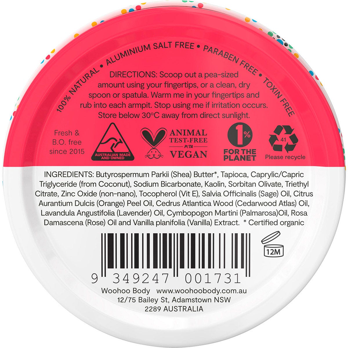 Woohoo All Natural Deodorant Paste Regular Strength (Urban)