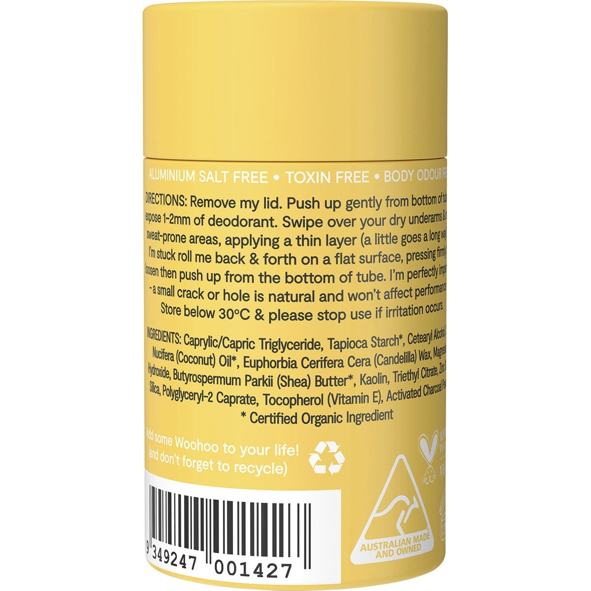 Woohoo Deodorant & Anti-Chafe Stick (Mellow)