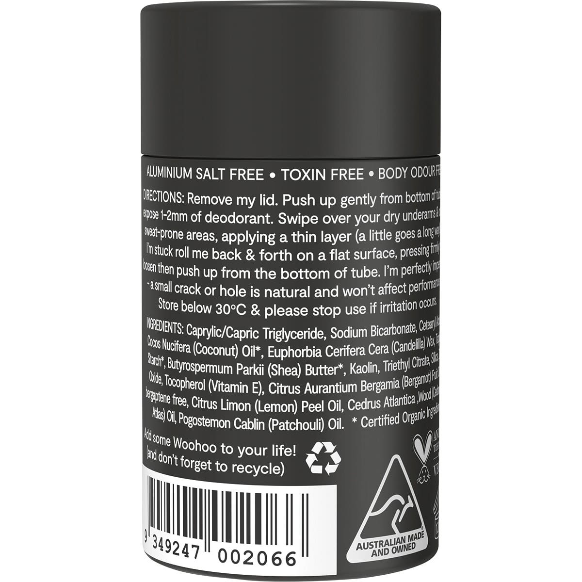 Woohoo Deodorant & Anti-Chafe Stick (Tux)