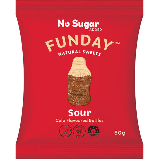 Funday Natural Sweets Sour Cola Flavoured Bottles