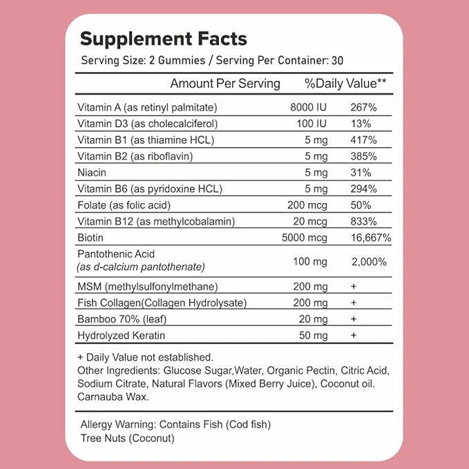 The Gummy Lab Glow+ Collagen Biotin Gummies