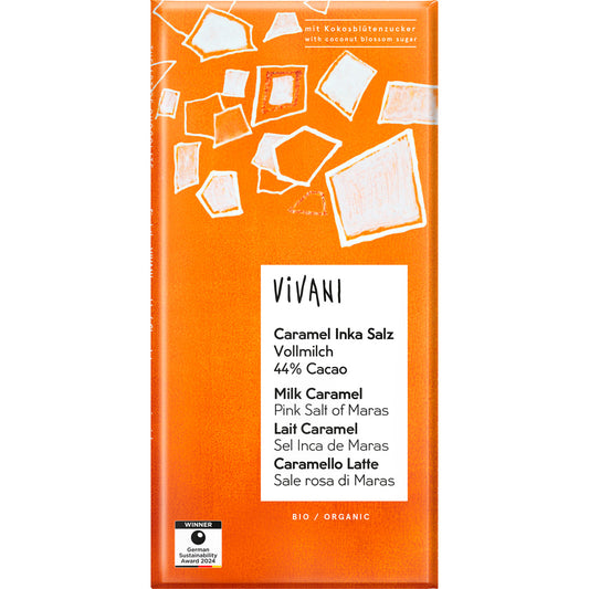 Vivani Milk Caramel Pink Salt of Maras Chocolate