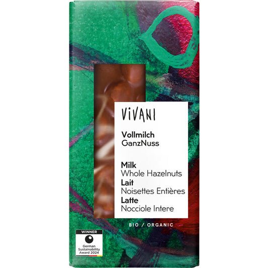 Vivani Milk Whole Hazelnuts Chocolate