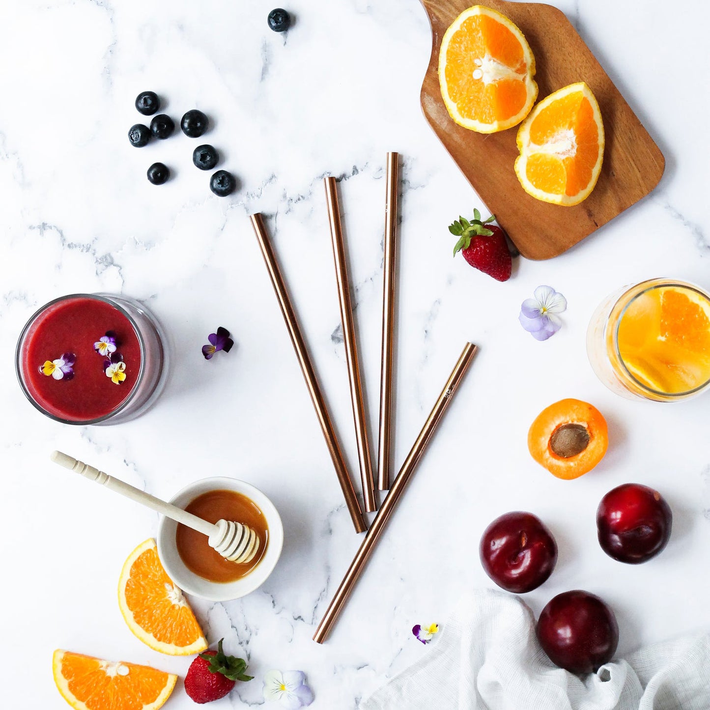 Ever Eco Stainless Steel Drinking Straws Rose Gold