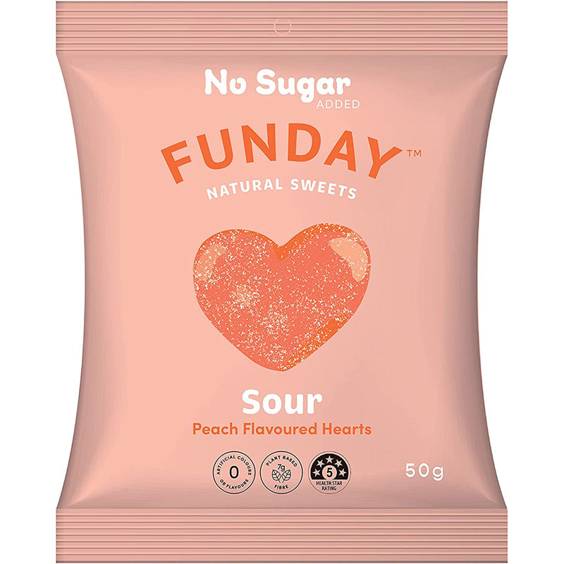 Funday Natural Sweets Sour Peach Flavoured Hearts