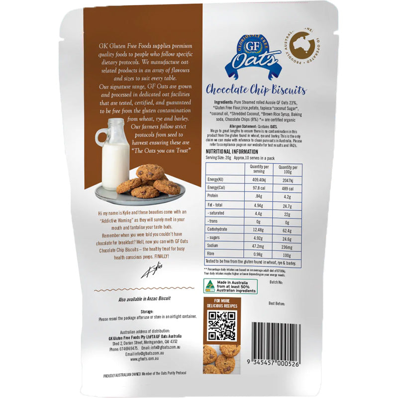 Gloriously Free Oats Chocolate Chip Biscuits