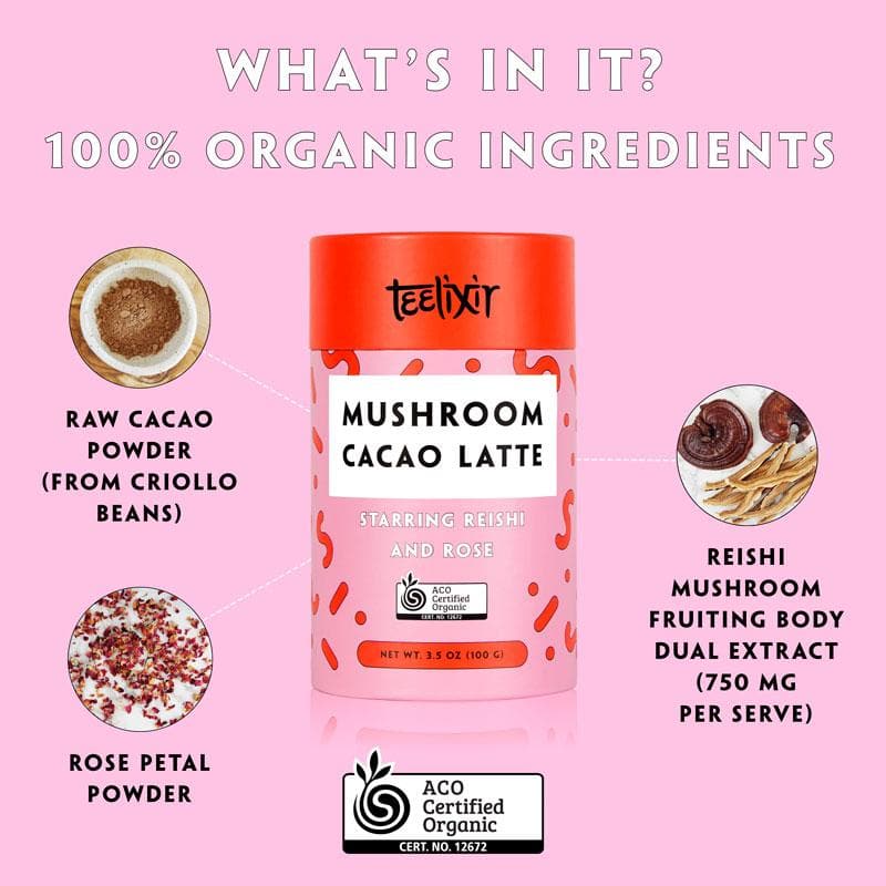 Teelixir Mushroom Cacao Latte with Reishi