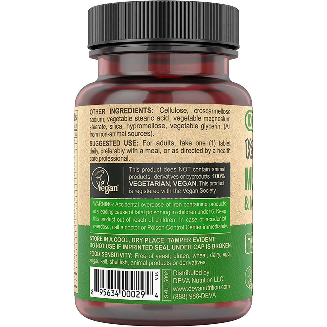 Deva Vegan Multivitamin & Mineral Supplement Tiny Tablets