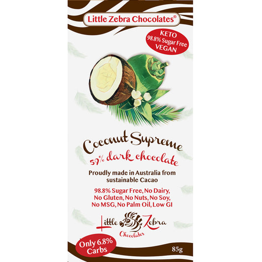 Little Zebra Chocolates Coconut Supreme 59% Dark Chocolate