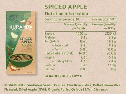 Kuranda Gluten Free Spiced Apple Muesli