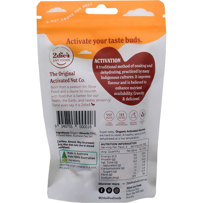 2Die4 Live Foods Activated Organic Almonds 120g