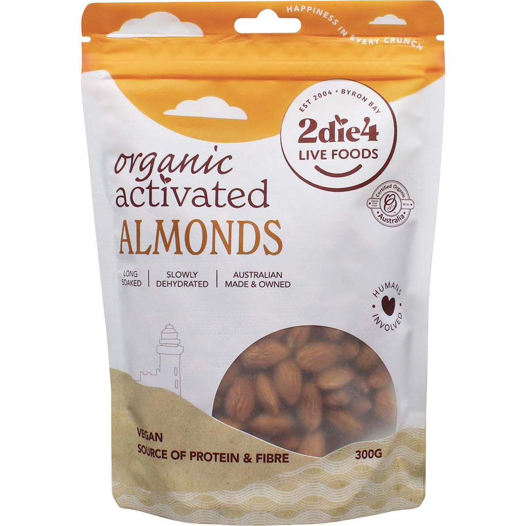 2Die4 Live Foods Activated Organic Almonds 300g