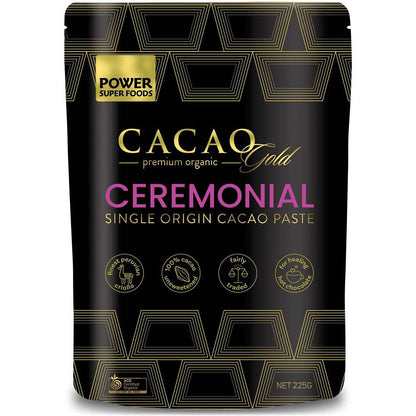 Power Super Foods Cacao Gold Ceremonial Single Origin Cacao Paste