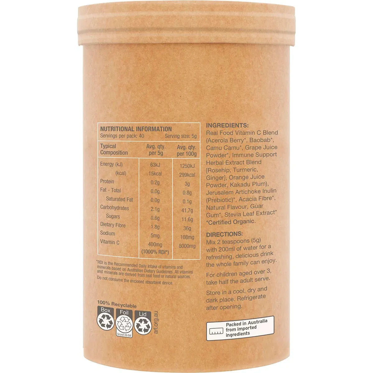 Raw Organic Vitamin C