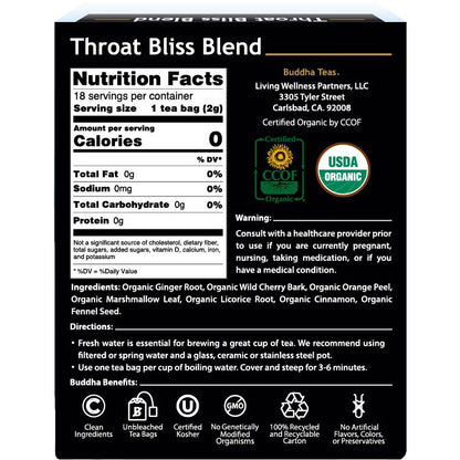 Buddha Teas Throat Bliss Blend Tea