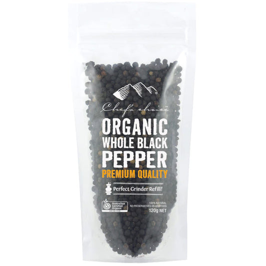 Chef's Choice Organic Whole Black Pepper Grinder Refill