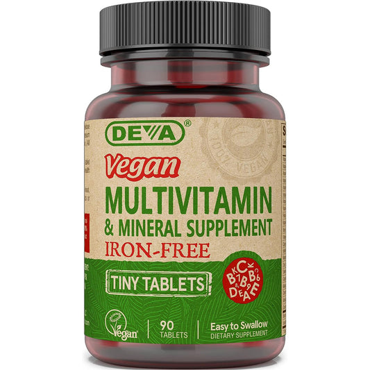 Deva Vegan Multivitamin & Mineral Supplement Tiny Tablets Iron-Free
