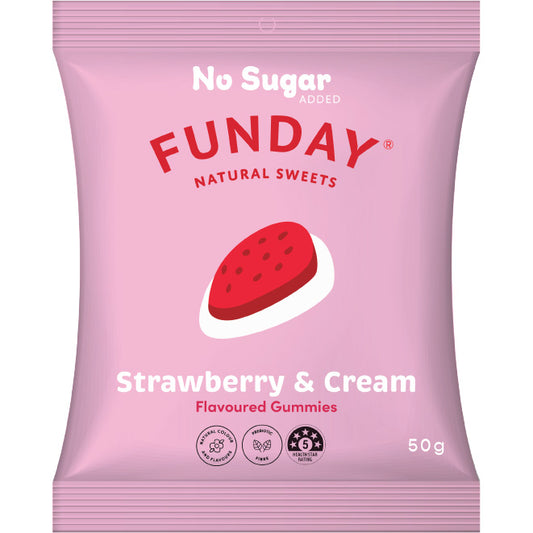 Funday Natural Sweets Strawberry & Cream Flavoured Gummies