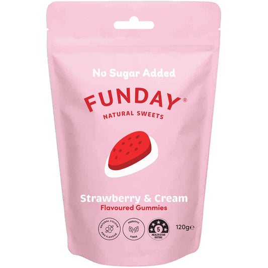 Funday Natural Sweets Strawberry & Cream Flavoured Gummies