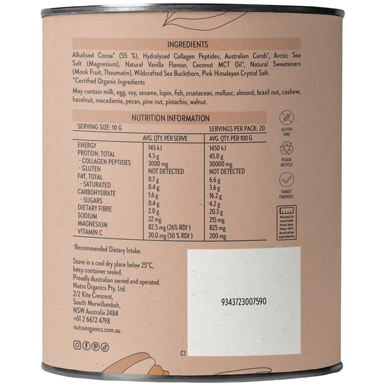 Nutra Organics Collagen Hot Chocolate