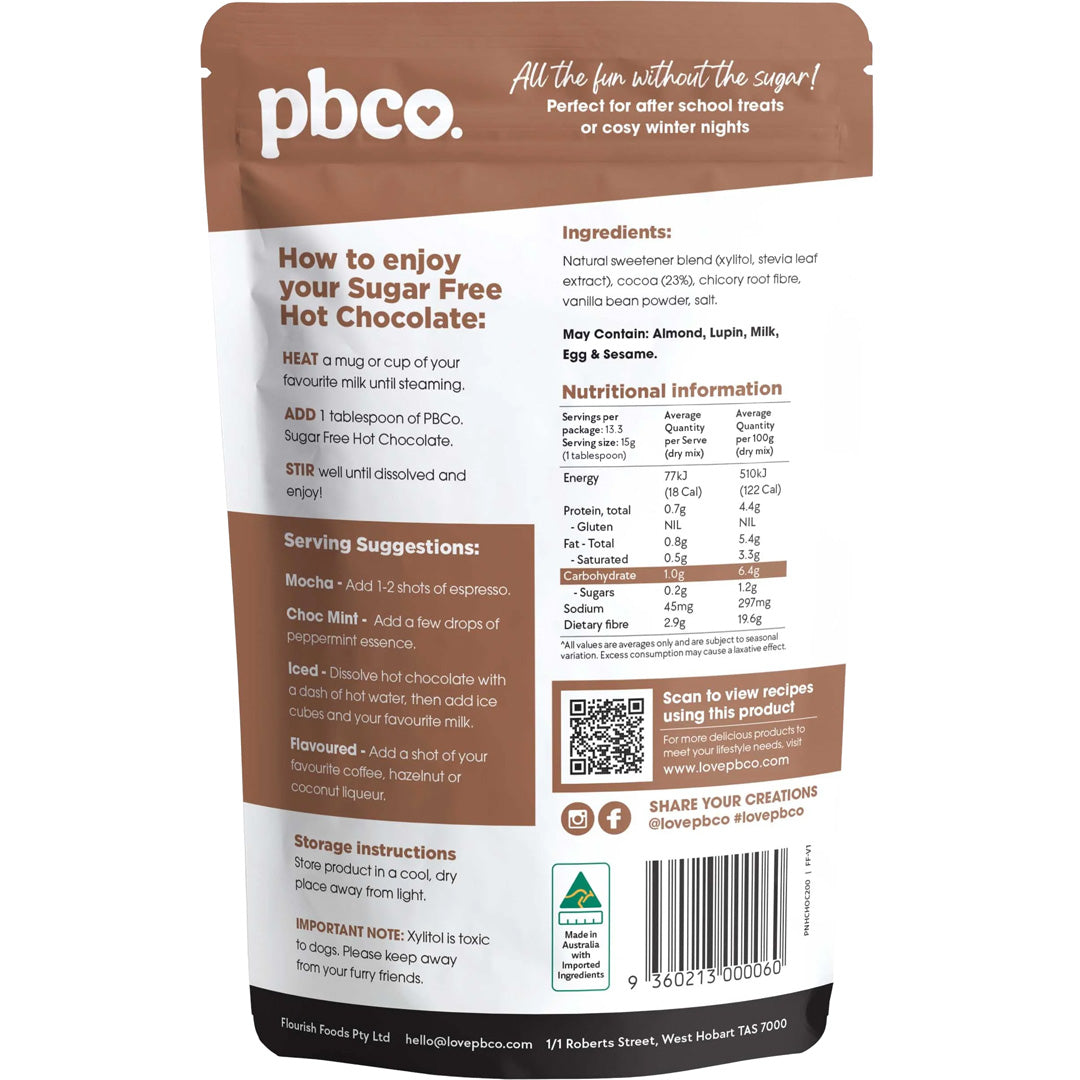 PBCo. 98% Sugar Free Hot Chocolate