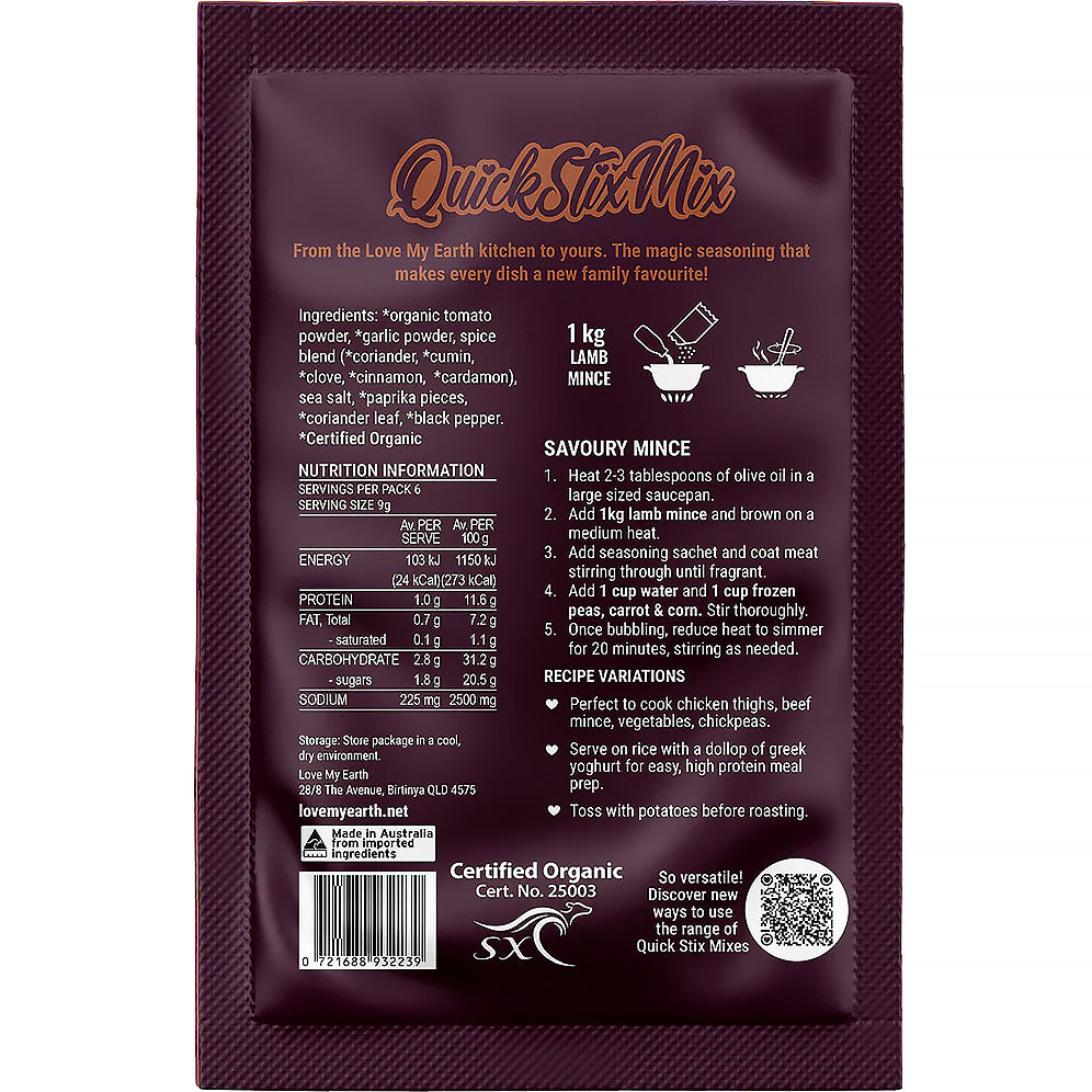 Love My Earth Savoury Mince Organic Recipe Base