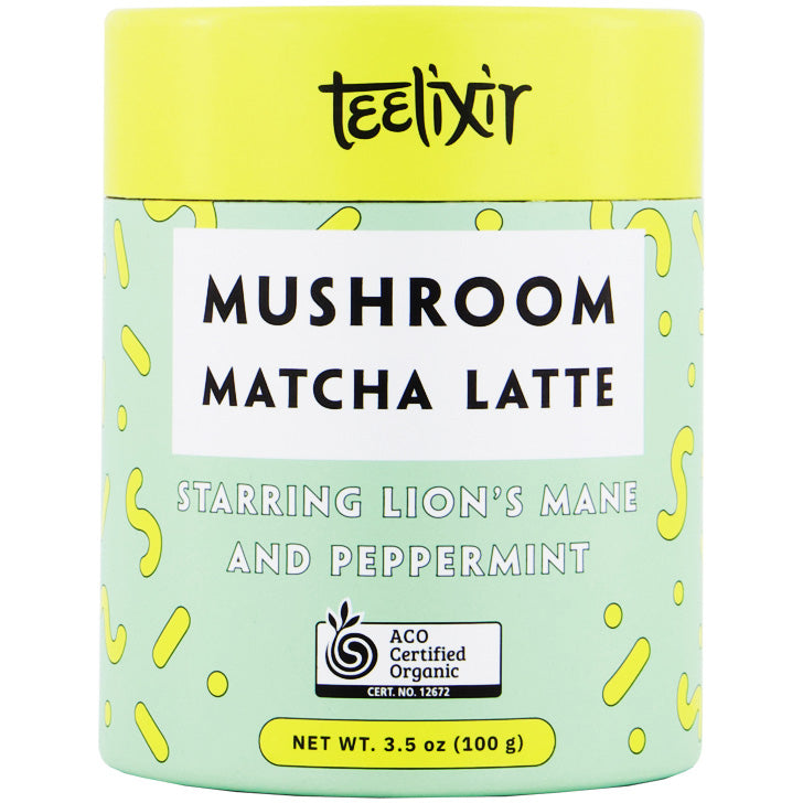 Teelixir Mushroom Matcha Latte with Lion's Mane