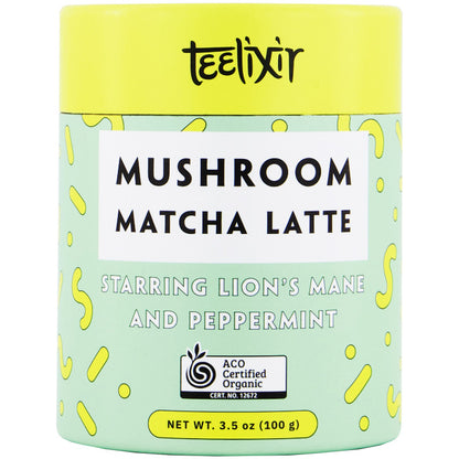 Teelixir Mushroom Matcha Latte with Lion's Mane