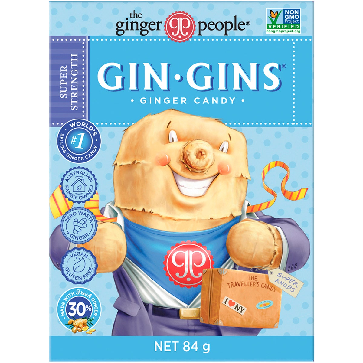 The Ginger People Gin Gins Super Strength Ginger Candy