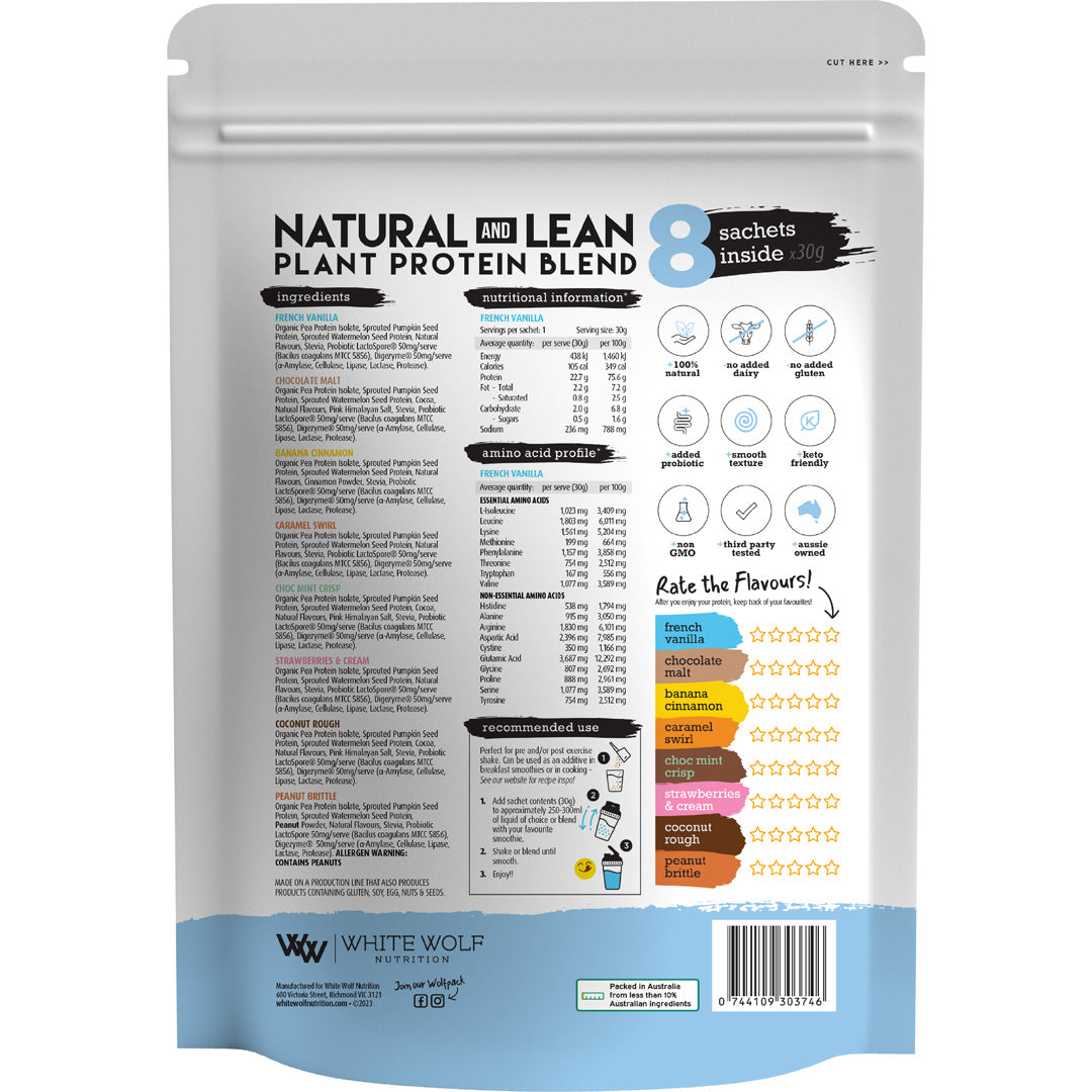 White Wolf Vegan Natural And Lean Plant Protein Blend