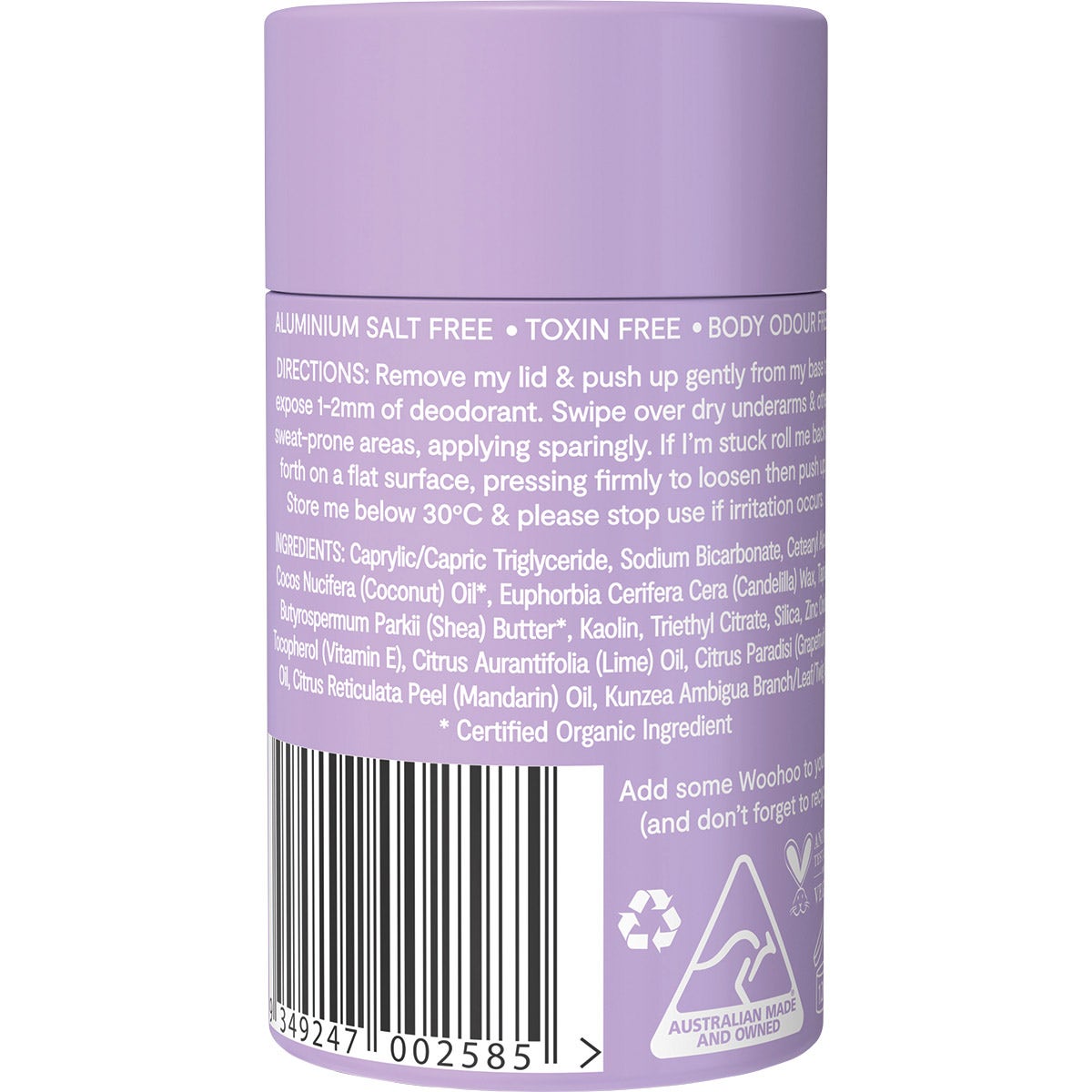 Woohoo Deodorant & Anti-Chafe Stick (Pop)