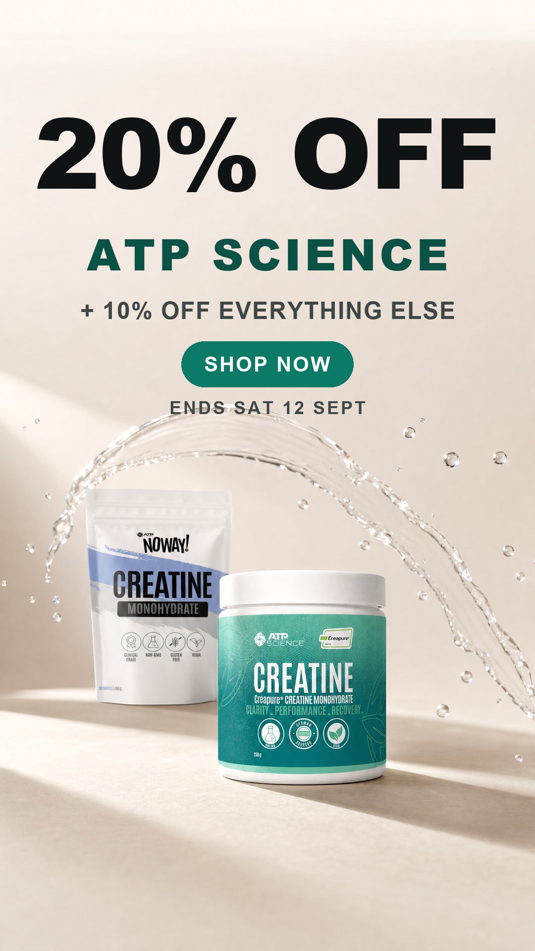 20% off ATP Science plus 10% off everything else. Ends Saturday 12 September.