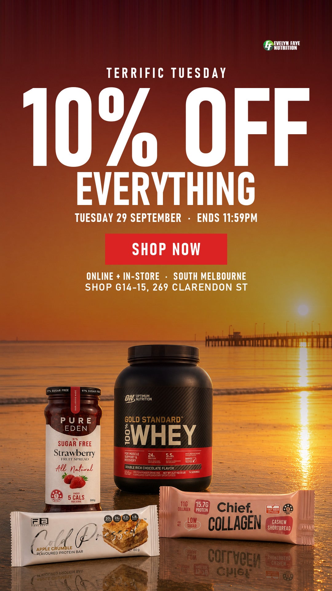 Terrific Tuesday: 10% off everything, Tuesday 29 September only. Online and in-store at South Melbourne.