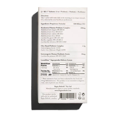 Begin Rebirth RE-1 Probiotic + Prebiotic + Postbiotic