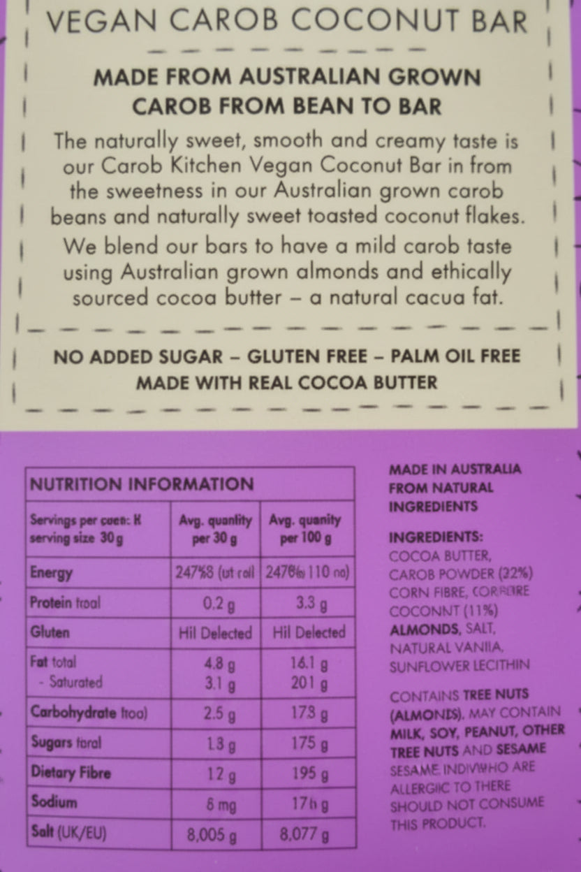 The Carob Kitchen Vegan Coconut Bar